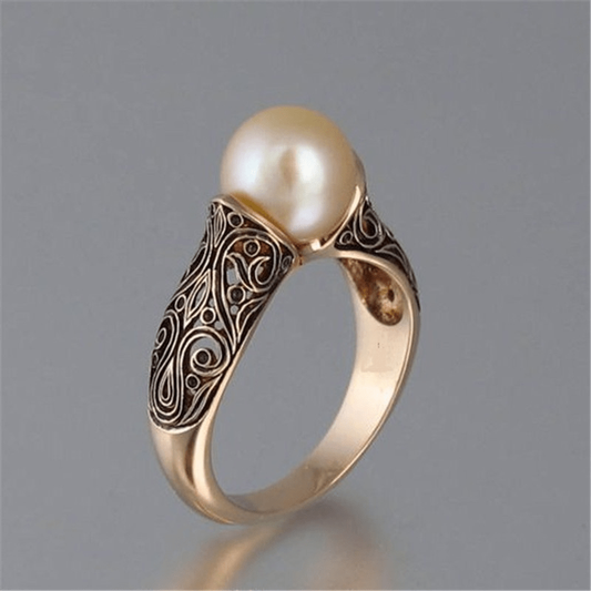 Vintage Gold-tone Bead Ring