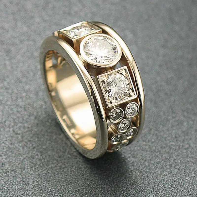Vintage Gold-tone Cubic Zirconia Ring