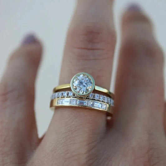 Vintage Gold-tone Crystal Ring