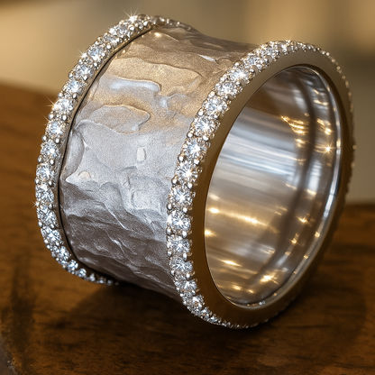 Vintage Silver-tone cubic zirconia ring