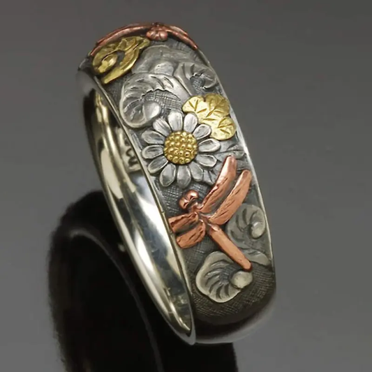 Silver-tone Floral Ring