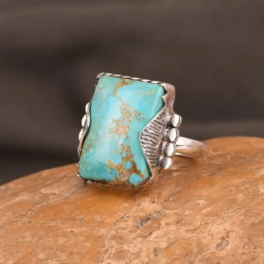 Silver-tone Blue Accent ring