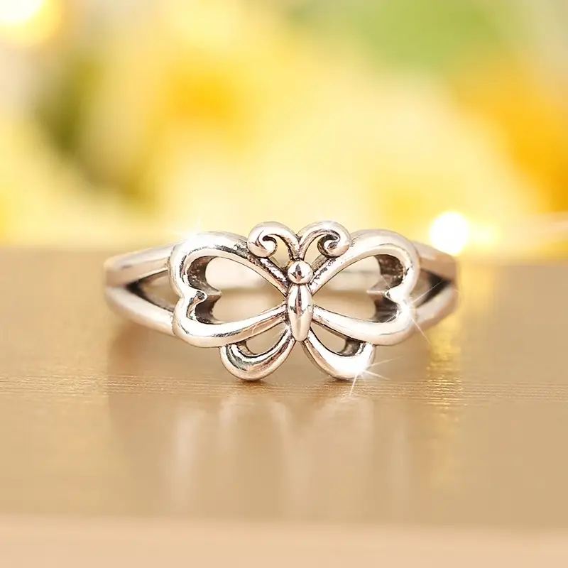 Silver-tone Butterfly Ring