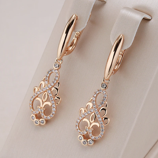 Elegant Gold-tone Cubic Zirconia Elf Earrings