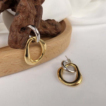 Vintage Bicolour Metal Earrings