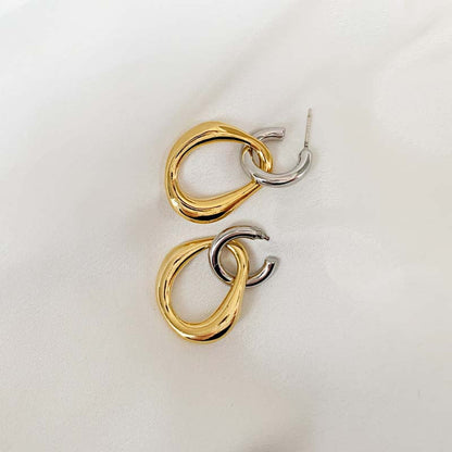 Vintage Bicolour Metal Earrings