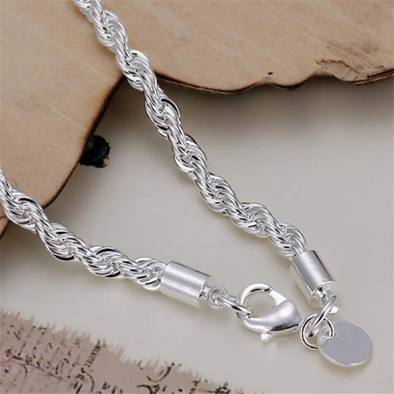 Silver-tone Braided Rope Bracelet