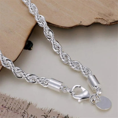 Silver-tone Braided Rope Bracelet
