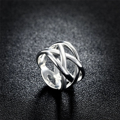 Silver-tone Braided Design Ring