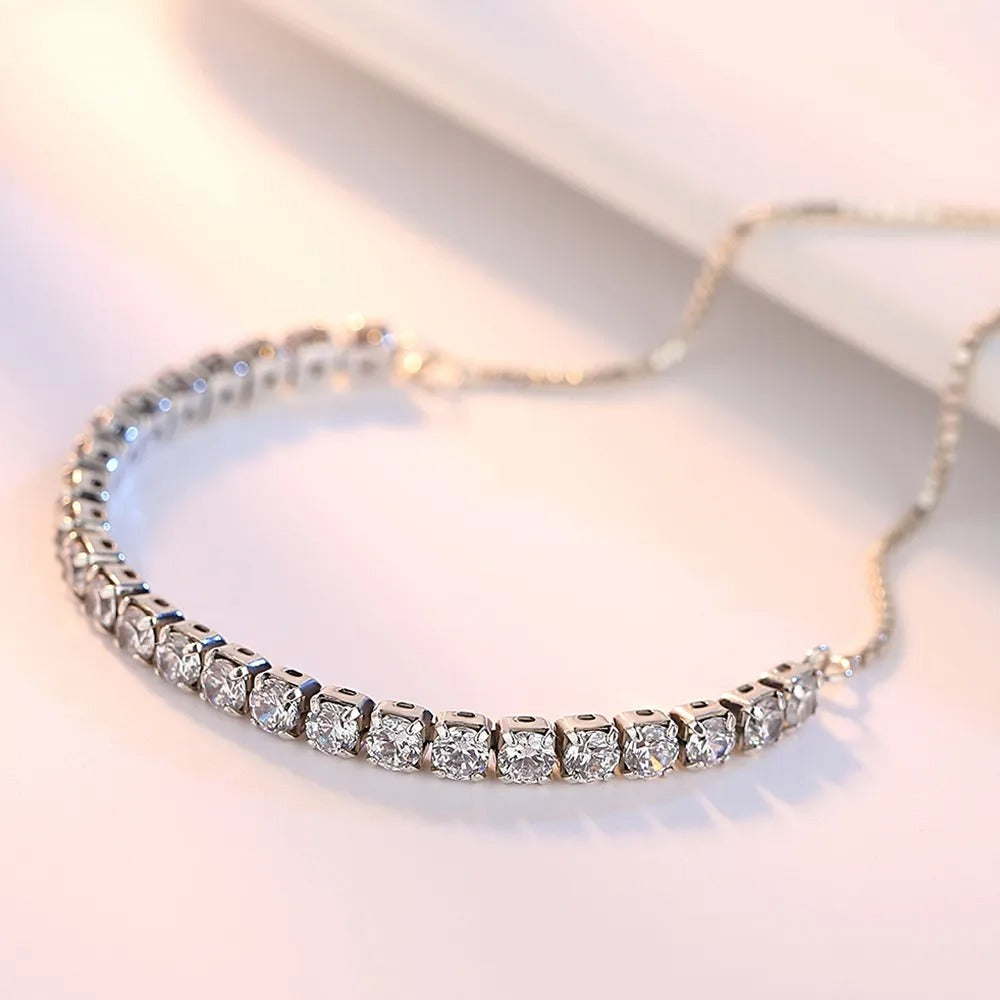 Beautiful Silver-tone Cubic Zirconia Bracelet