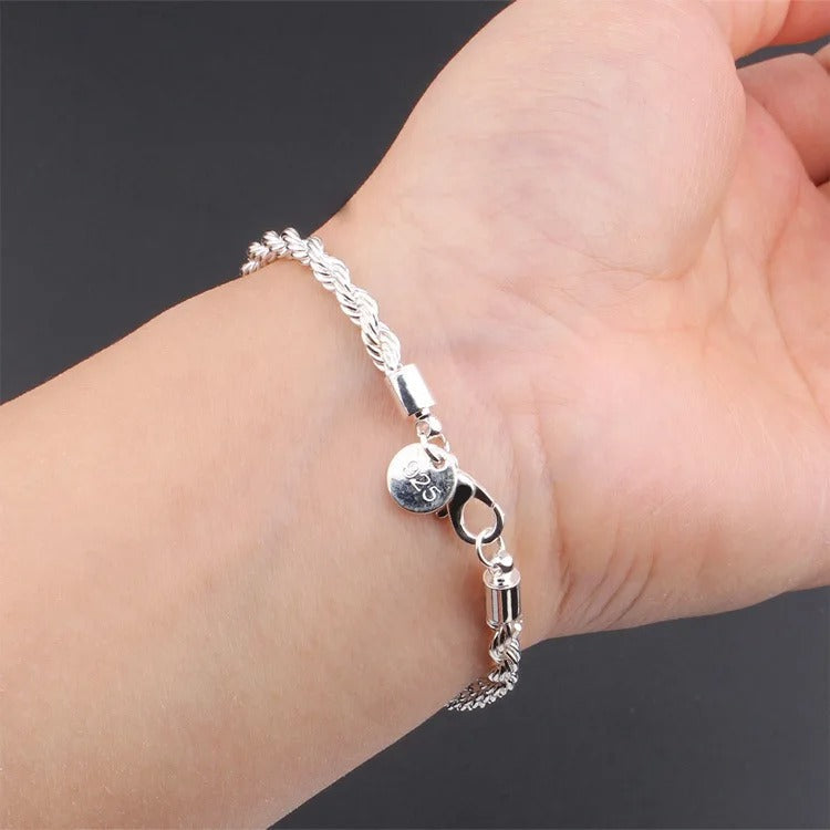 Silver-tone Braided Rope Bracelet