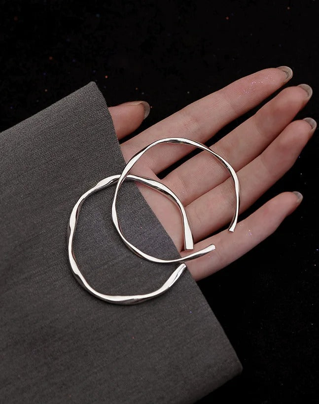 Adjustable Chunky Silver-tone Irregular Bracelet