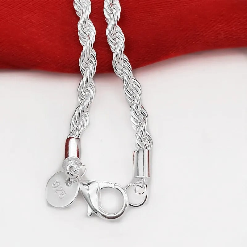 Silver-tone Braided Rope Bracelet