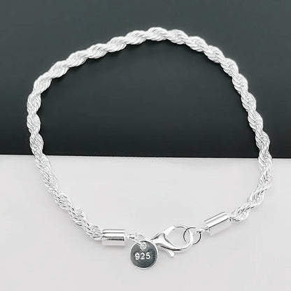 Silver-tone Braided Rope Bracelet