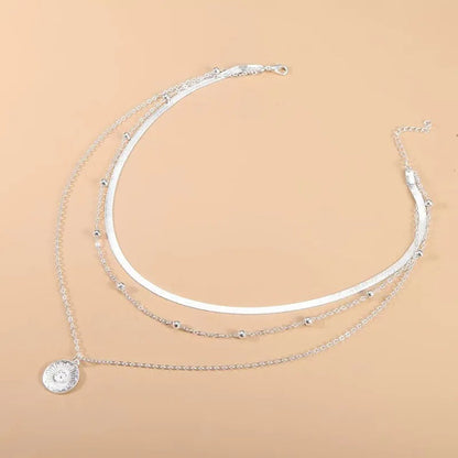 Silver-tone Triple Necklace