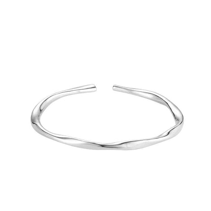 Adjustable Chunky Silver-tone Irregular Bracelet