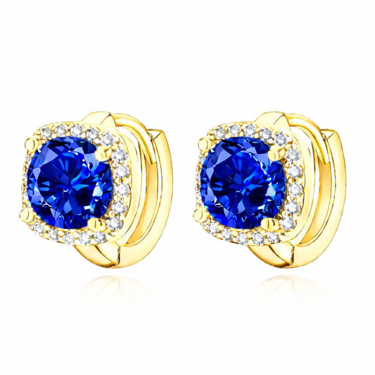 Nadine Blue Accent Earrings | Gold-tone