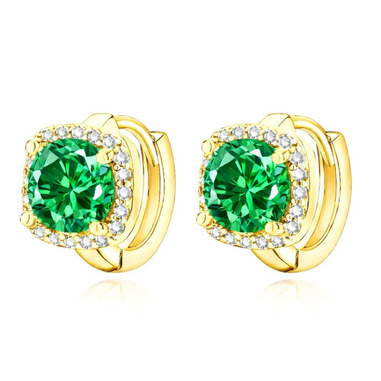 Nadine Emerald Earrings | Gold-tone