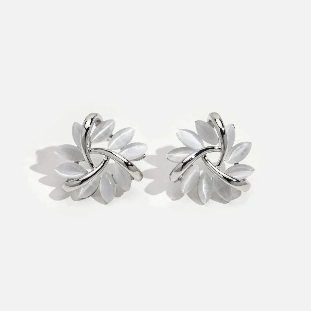 Elegant Gold-tone and Silver-Tone Nut Earrings