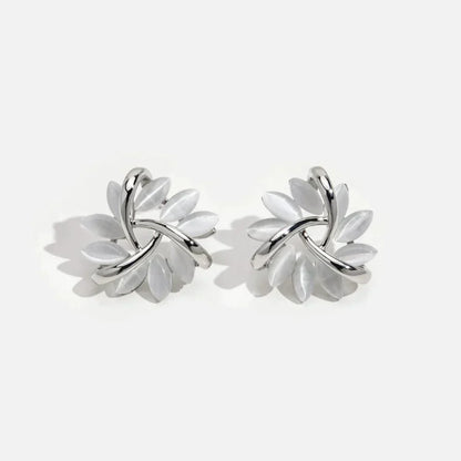 Elegant Gold-tone and Silver-Tone Nut Earrings