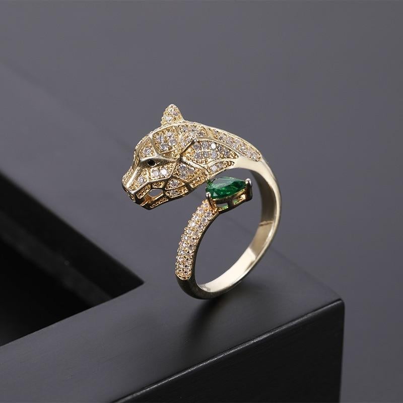 Adjustable Leopard Ring with Cubic Zirconia Finish