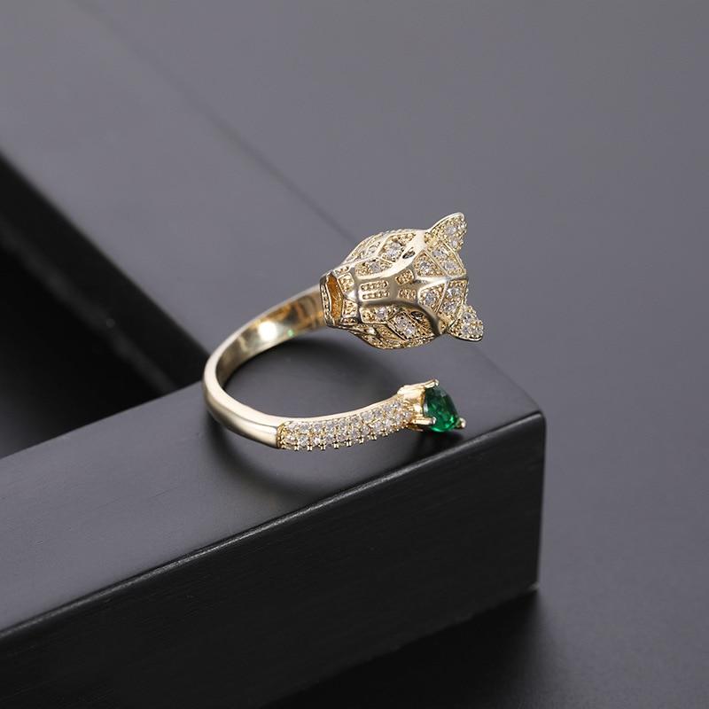 Adjustable Leopard Ring with Cubic Zirconia Finish