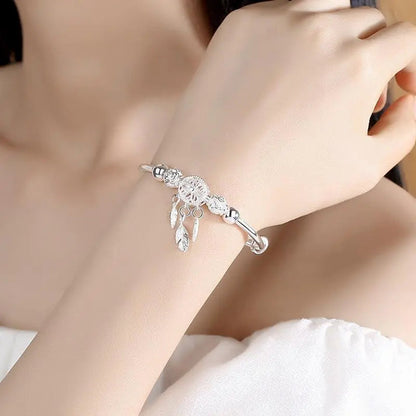 Adjustable Silver-tone Dreamcatcher Bracelet