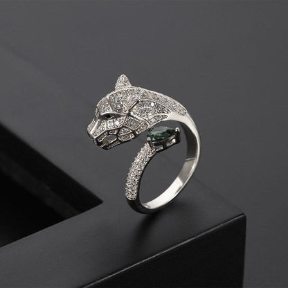 Adjustable Leopard Ring with Cubic Zirconia Finish