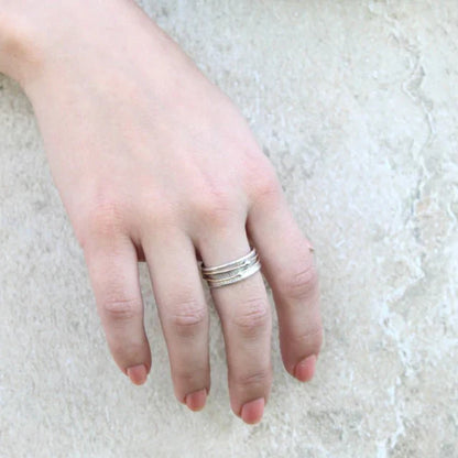 Elena - Vintage Silver-tone ring with golden finish